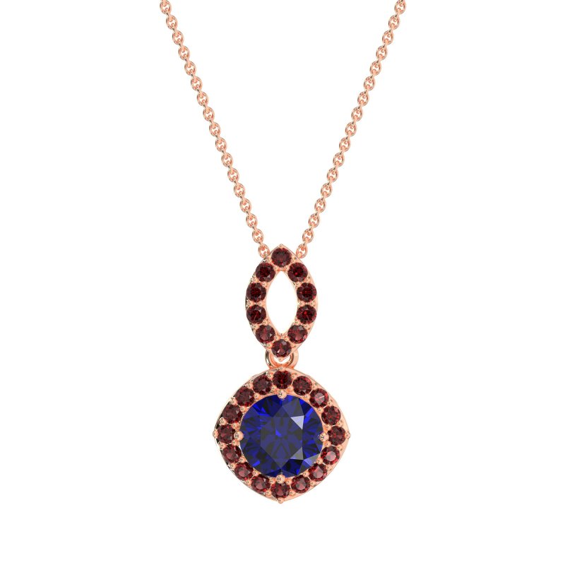 Modern Round Halo Necklace
