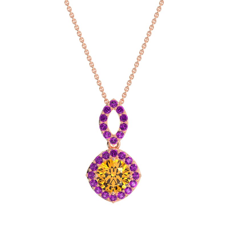 Modern Round Halo Necklace