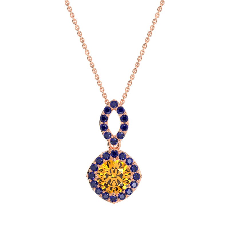 Modern Round Halo Necklace