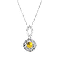 Modern Round Halo Necklace