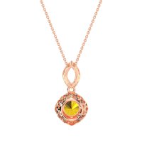 Modern Round Halo Necklace