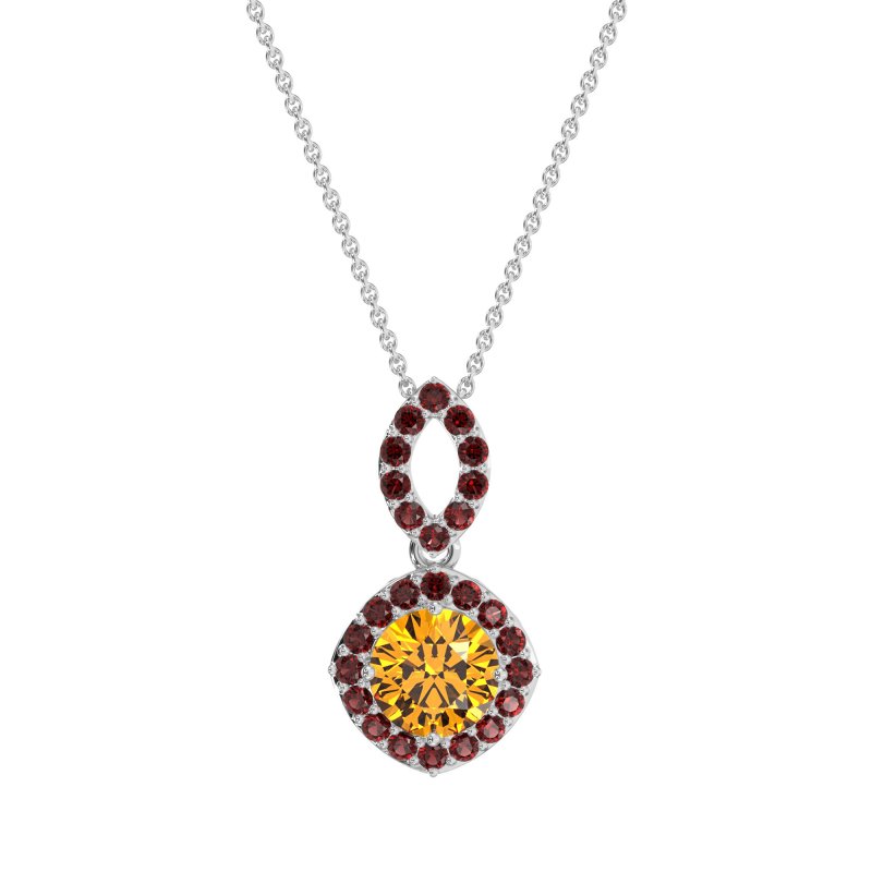 Modern Round Halo Necklace