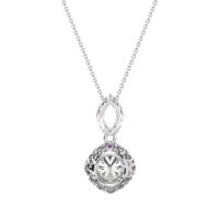 Modern Round Halo Necklace