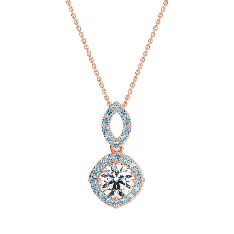 Modern Round Halo Necklace