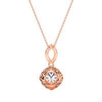 Modern Round Halo Necklace