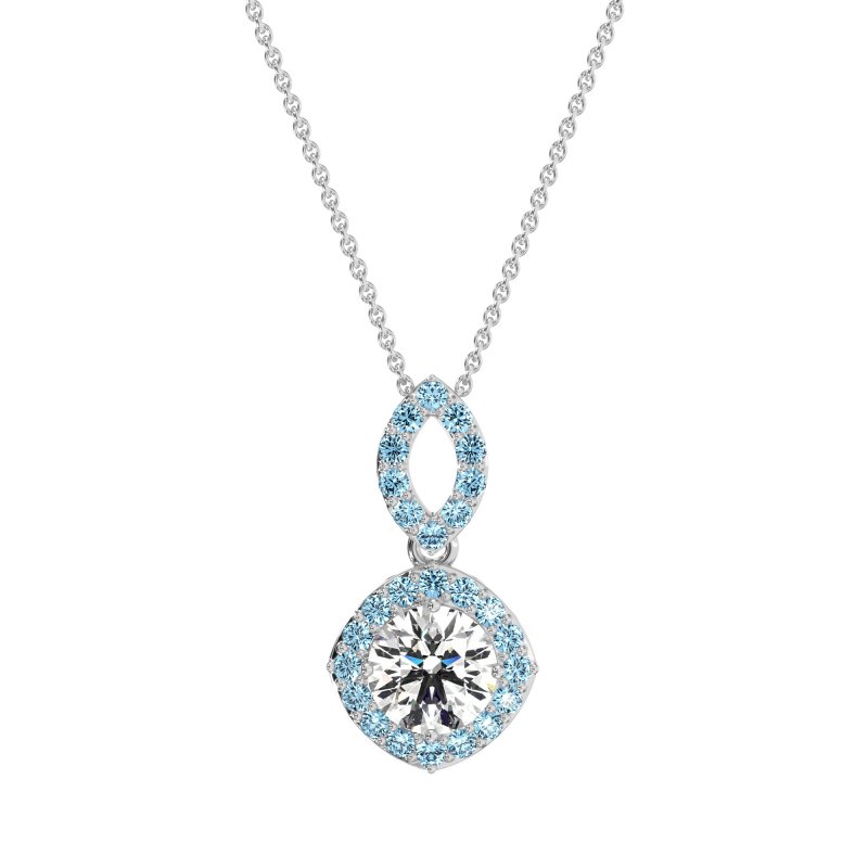 Modern Round Halo Necklace