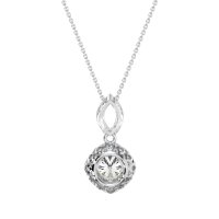 Modern Round Halo Necklace