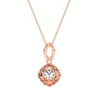Modern Round Halo Necklace