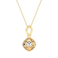 Modern Round Halo Necklace