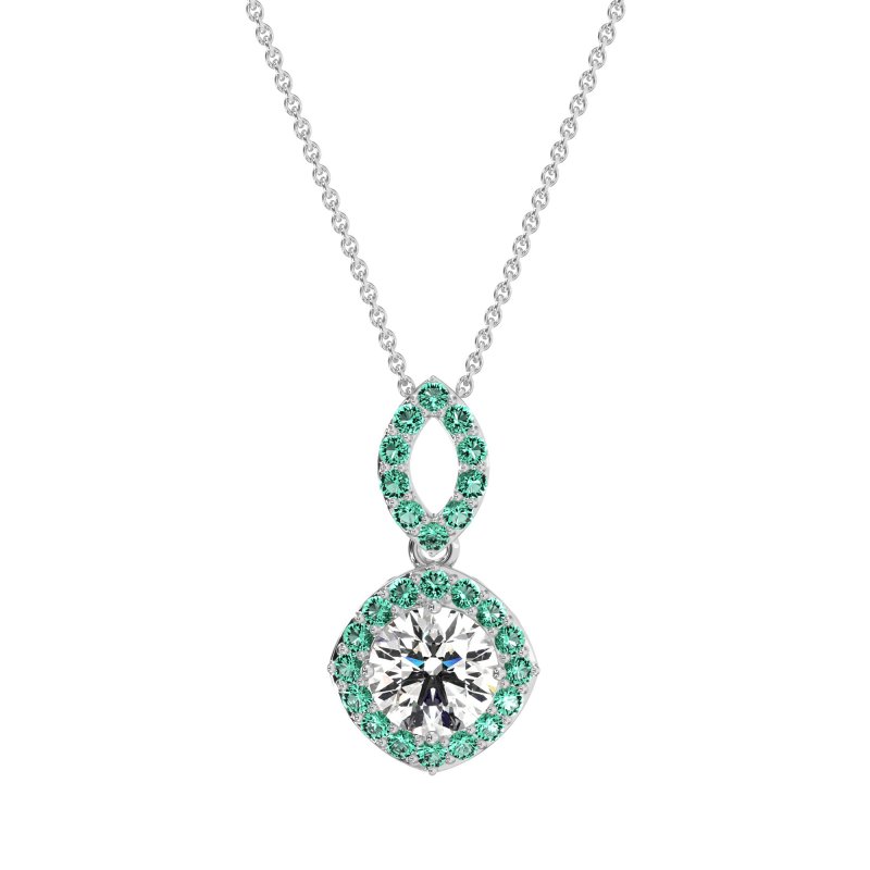Modern Round Halo Necklace