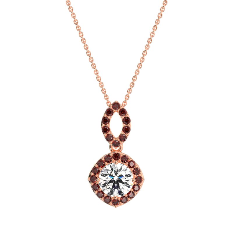 Modern Round Halo Necklace