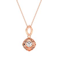 Modern Round Halo Necklace