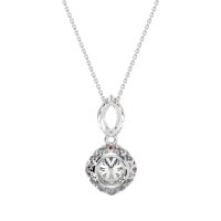 Modern Round Halo Necklace