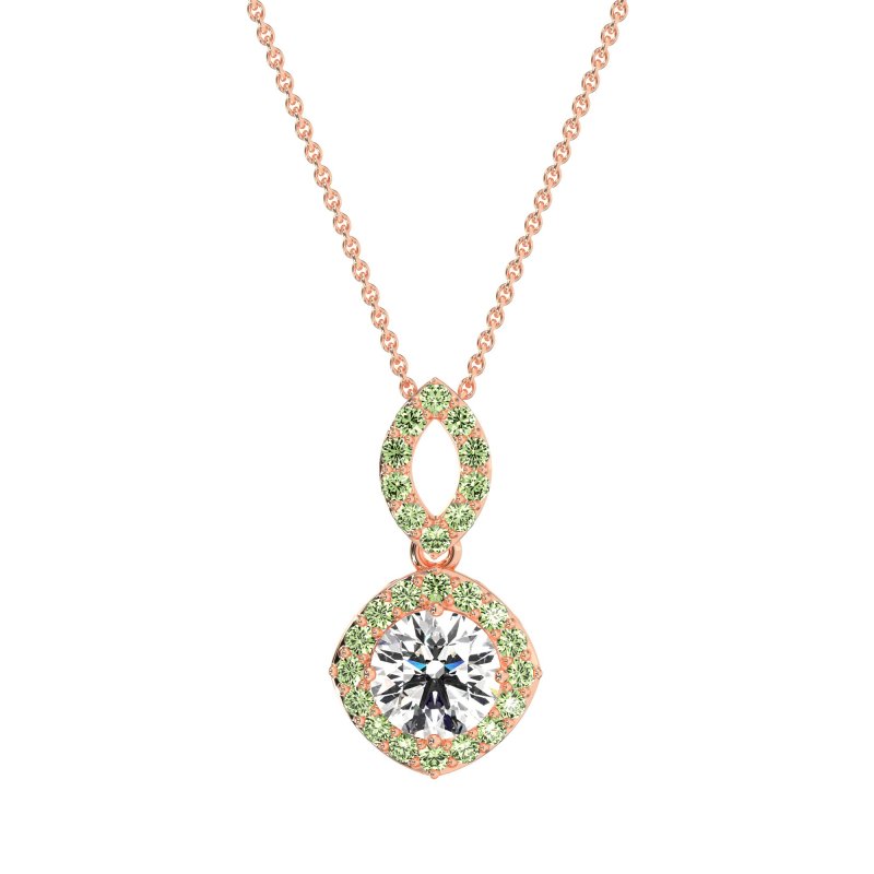 Modern Round Halo Necklace