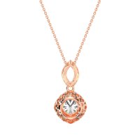 Modern Round Halo Necklace
