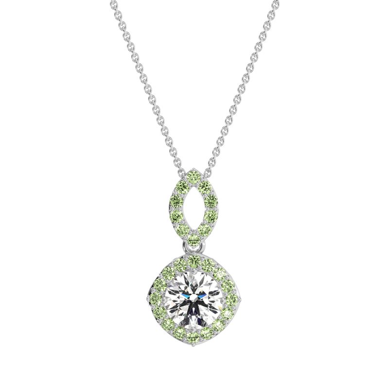 Modern Round Halo Necklace
