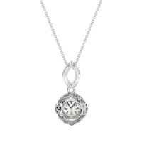 Modern Round Halo Necklace