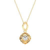 Modern Round Halo Necklace