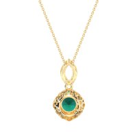 Modern Round Halo Necklace