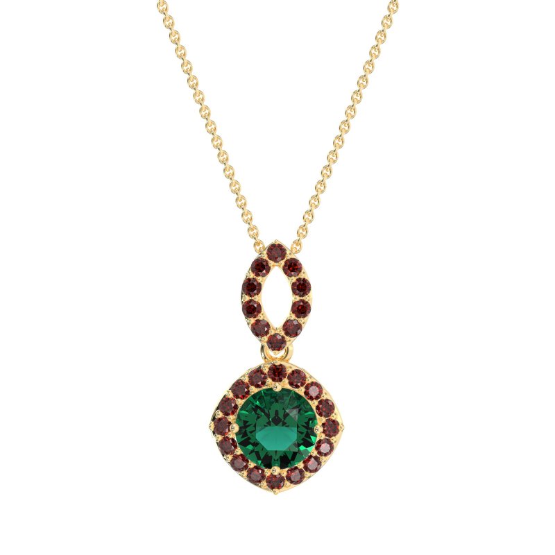 Modern Round Halo Necklace