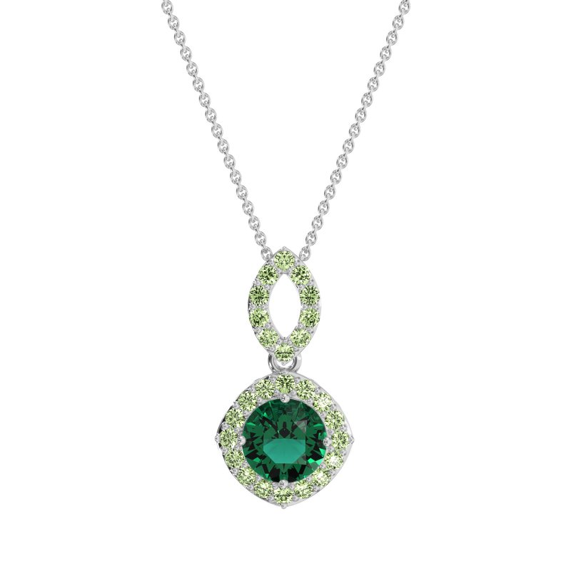 Modern Round Halo Necklace