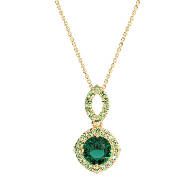 Modern Round Halo Necklace