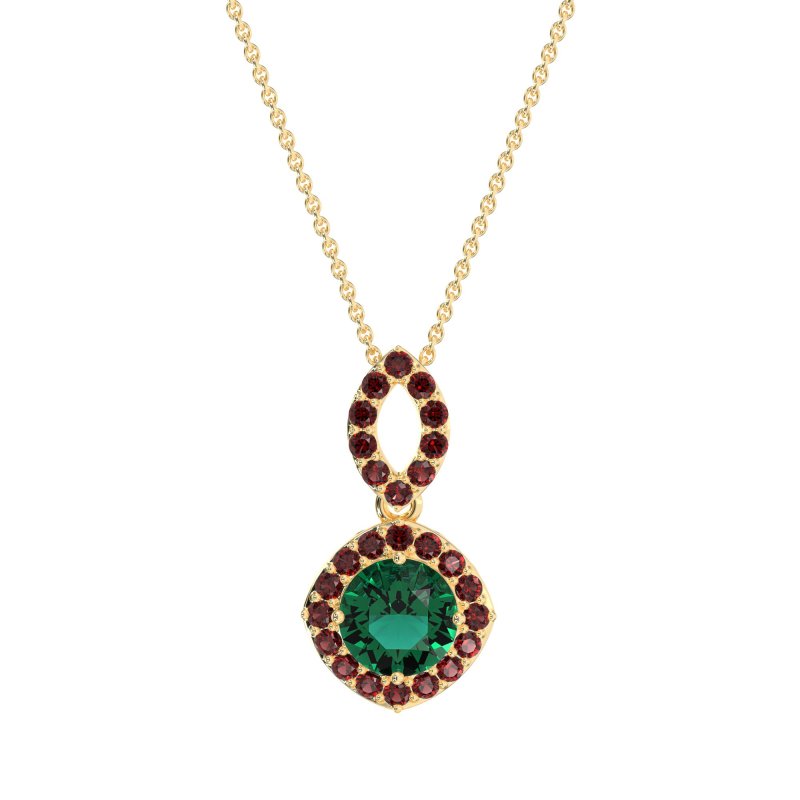 Modern Round Halo Necklace