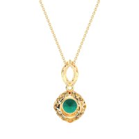Modern Round Halo Necklace
