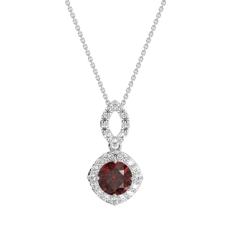 Modern Round Halo Necklace