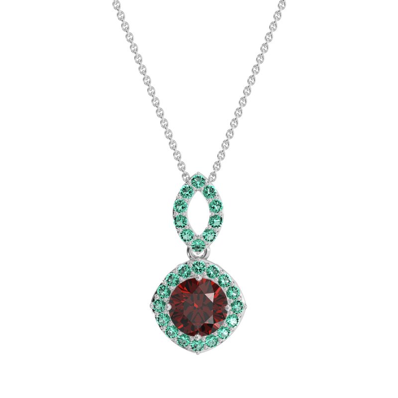 Modern Round Halo Necklace