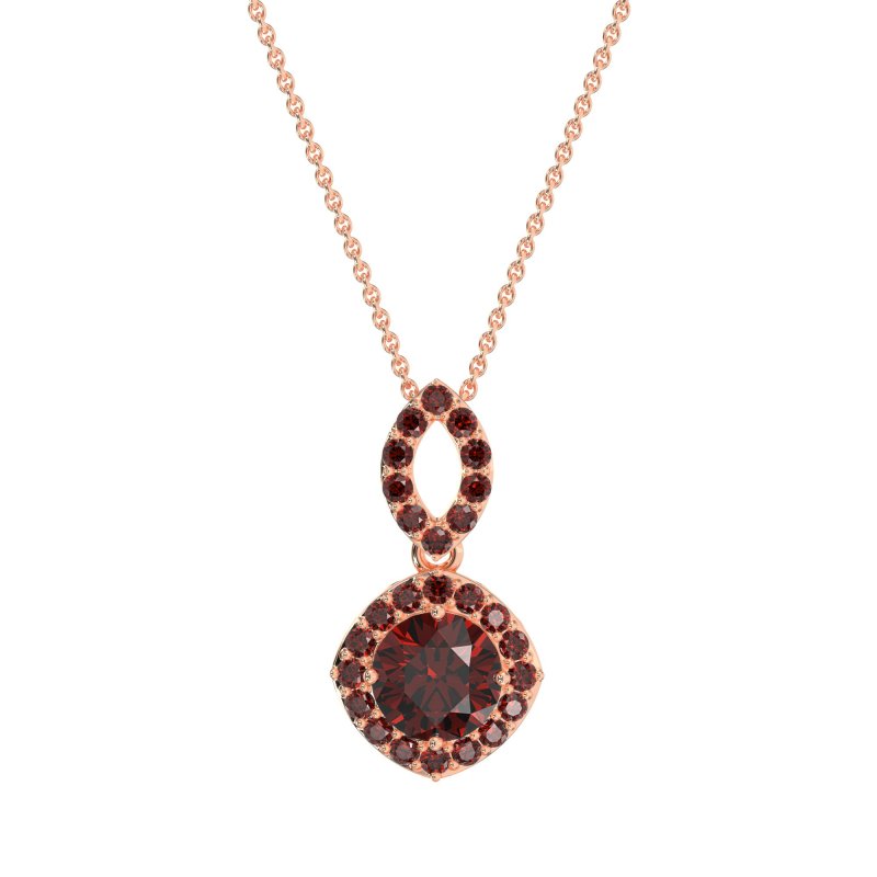 Modern Round Halo Necklace