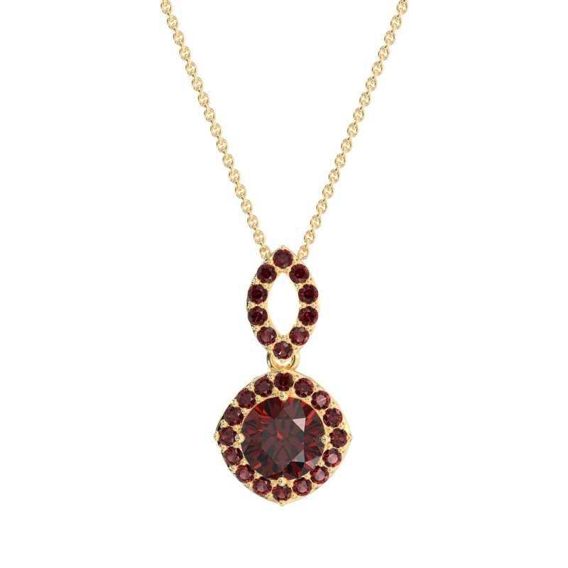 Modern Round Halo Necklace