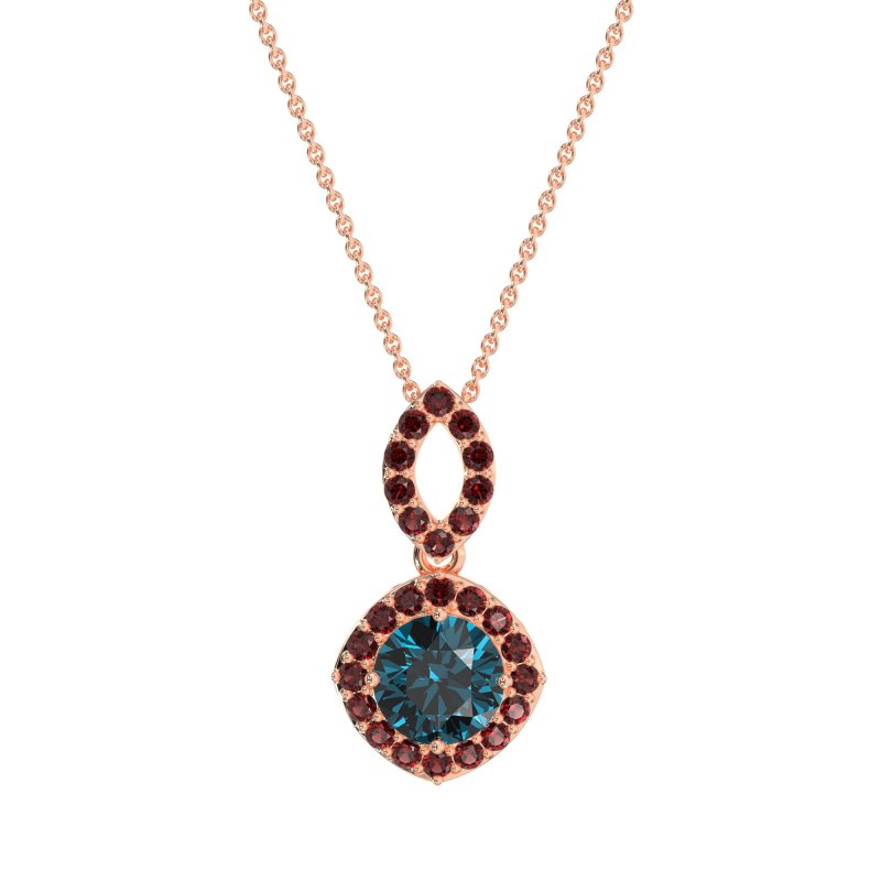 Modern Round Halo Necklace