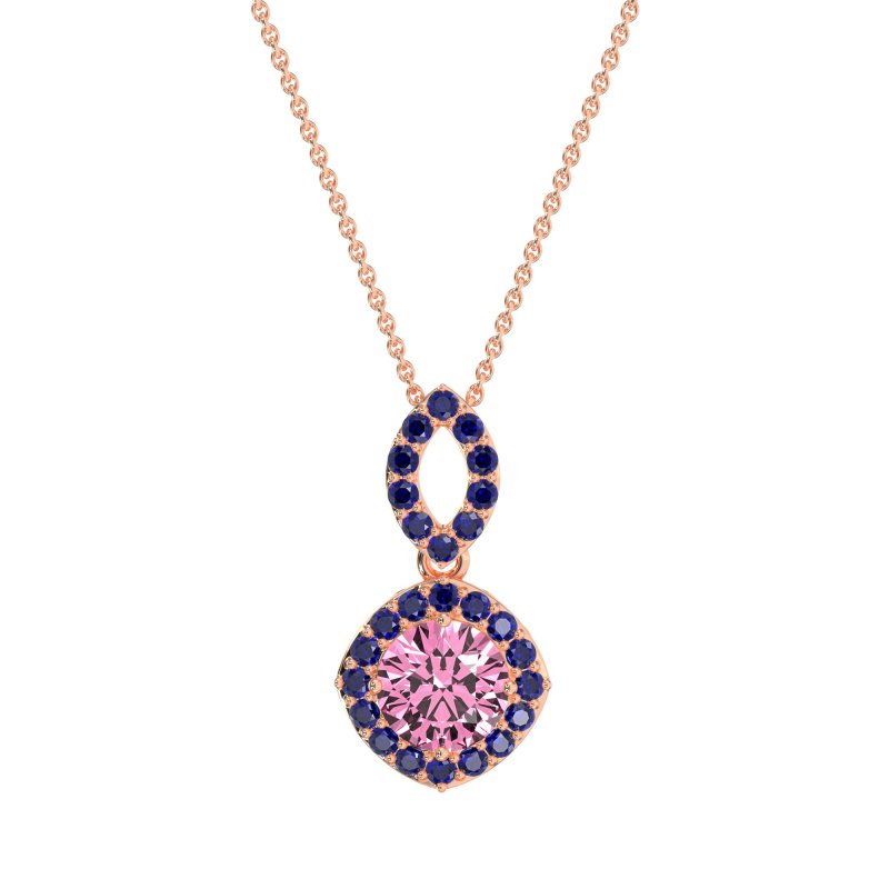 Modern Round Halo Necklace