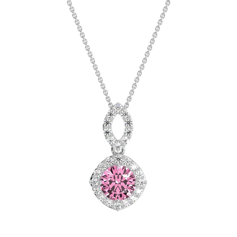 Modern Round Halo Necklace