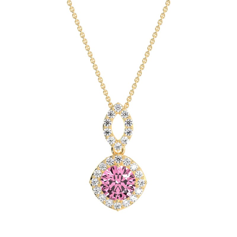 Modern Round Halo Necklace