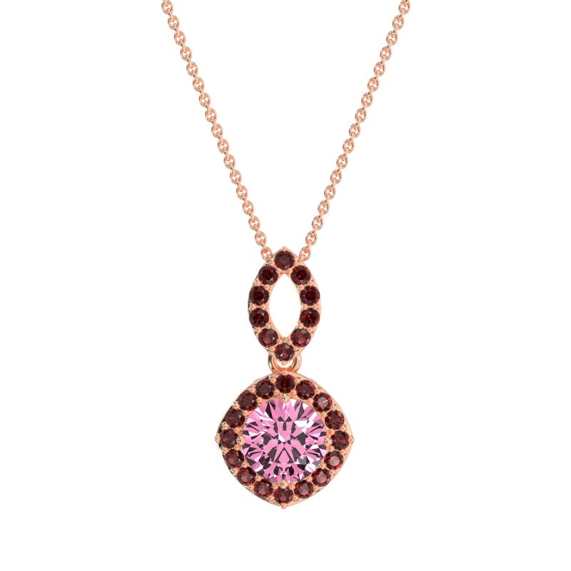 Modern Round Halo Necklace