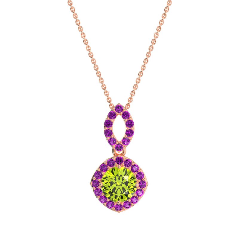 Modern Round Halo Necklace