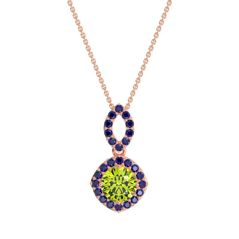 Modern Round Halo Necklace
