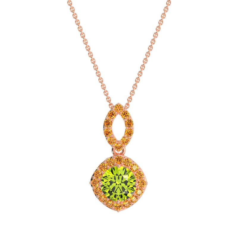 Modern Round Halo Necklace