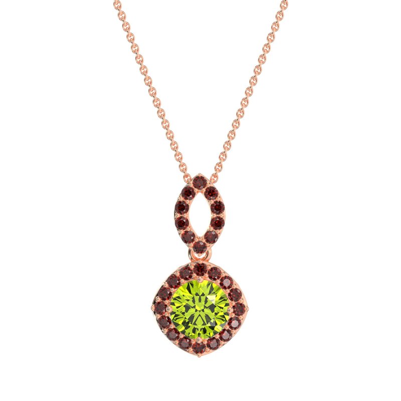 Modern Round Halo Necklace