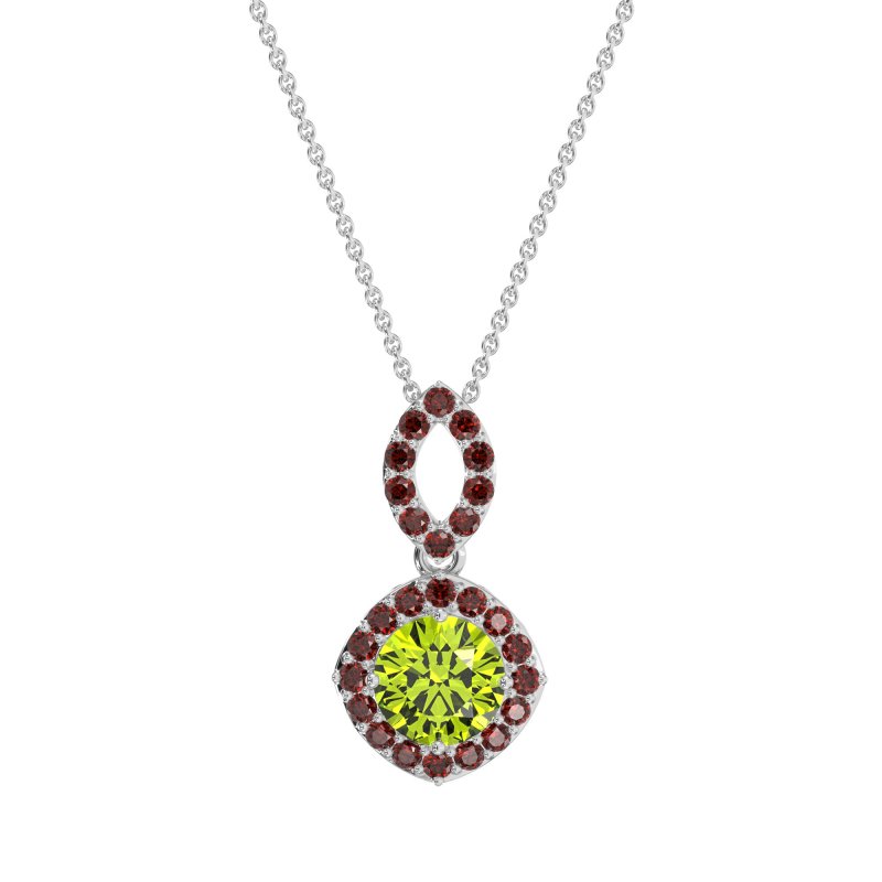 Modern Round Halo Necklace
