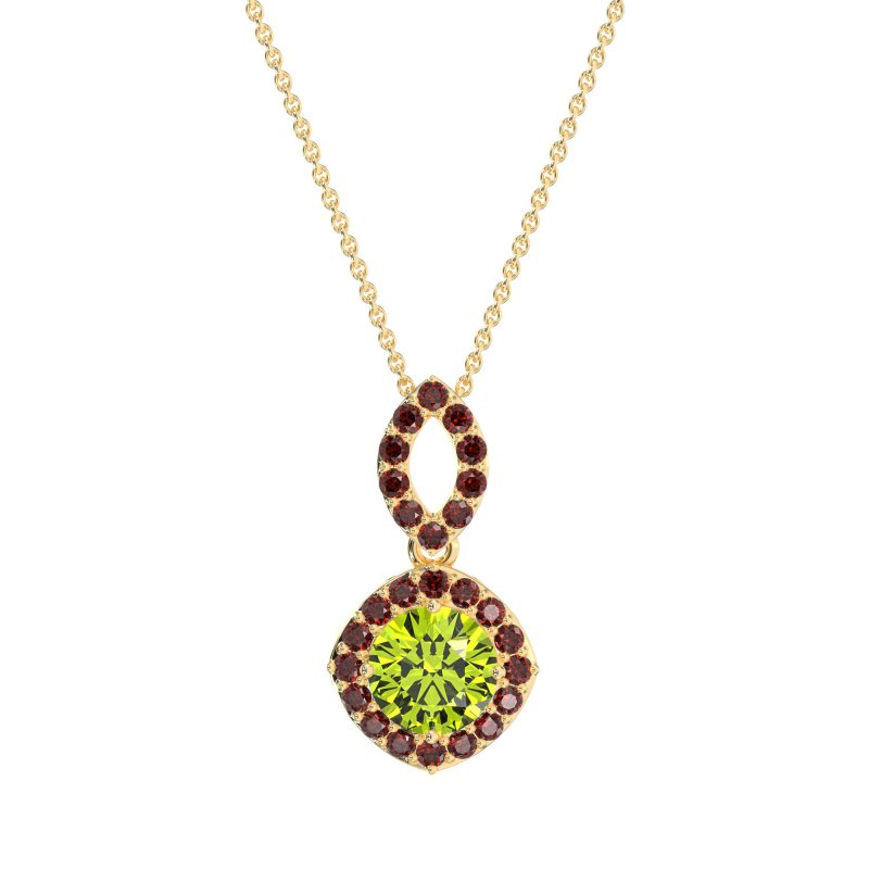 Modern Round Halo Necklace