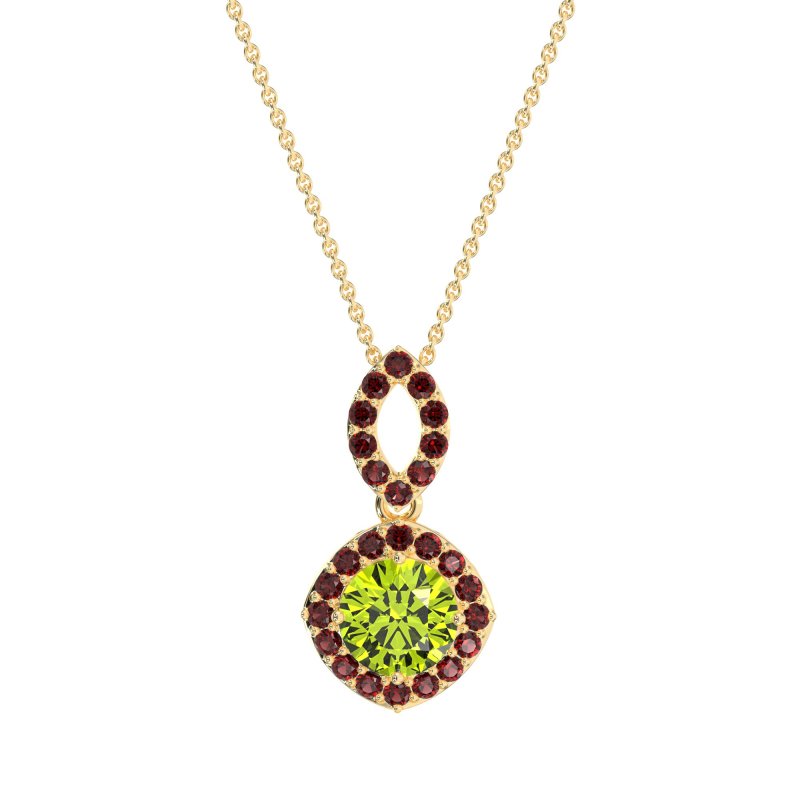 Modern Round Halo Necklace