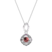 Modern Round Halo Necklace