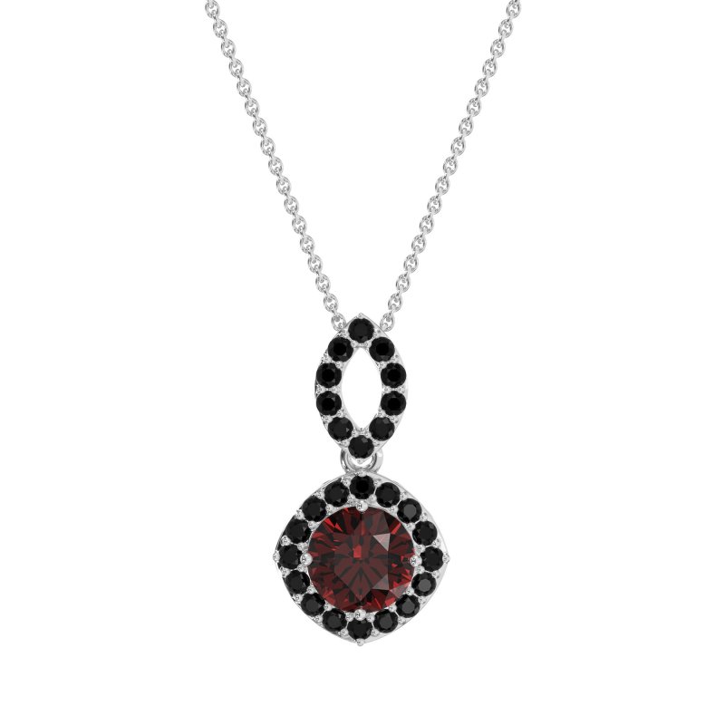 Modern Round Halo Necklace