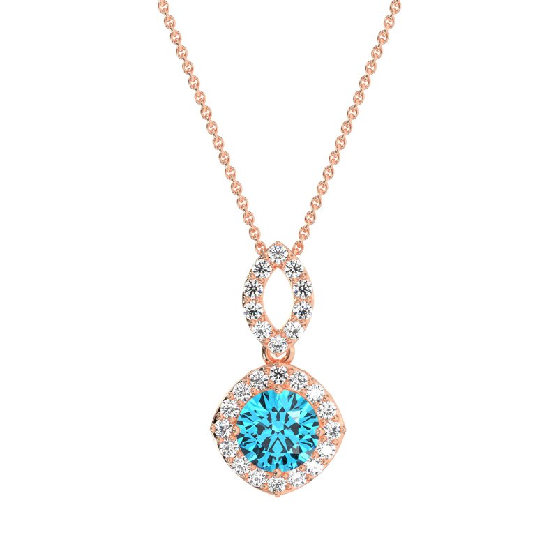 Modern Round Halo Necklace