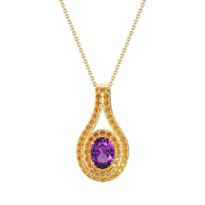 Halo Oval Wrap Necklace