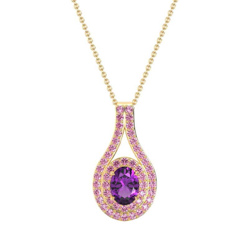 Halo Oval Wrap Necklace