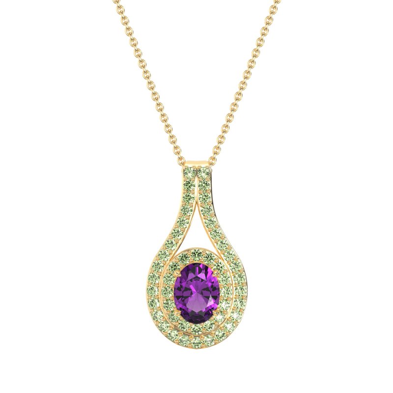 Halo Oval Wrap Necklace